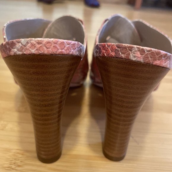 johnston murphy Pink Snake Leather Slide Nwob 8 NEW - Picture 10 of 11